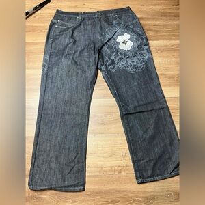 Vintage Mens black RAW BLUE jeans size 42/32